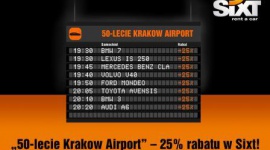 Sixt świętuje 50-lecie lotniska w Krakowie BIZNES, Motoryzacja - To wielkie wydarzenie dla województwa małopolskiego, bo pięćdziesiąt lat obchodzi się tylko raz. Dlatego tez Sixt wspólnie z władzami lotniska Kraków-Balice świętować będzie urodziny.